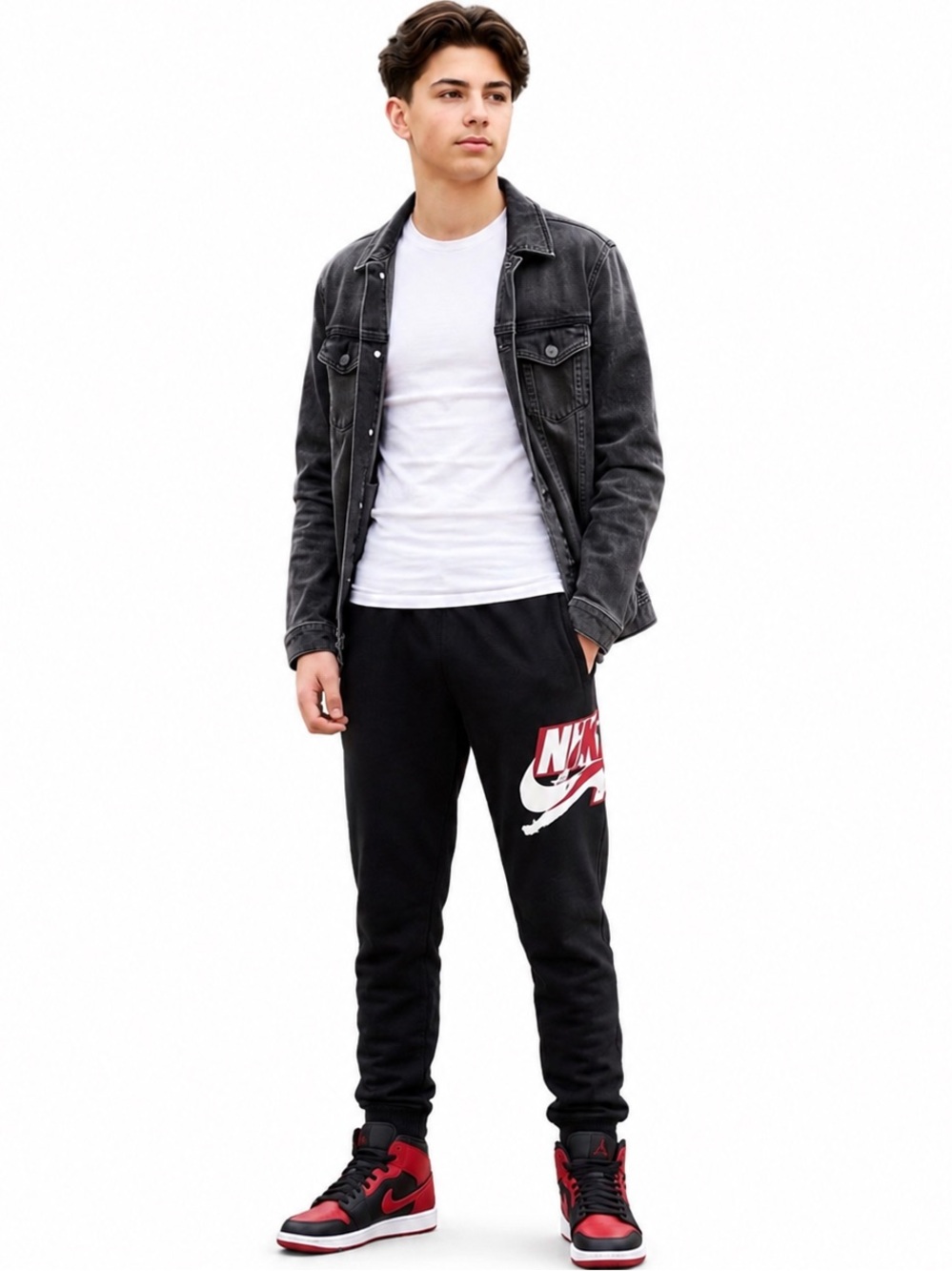 Nike Jordan Black Jogger Pants with Logo Size XL 13-15 Youth